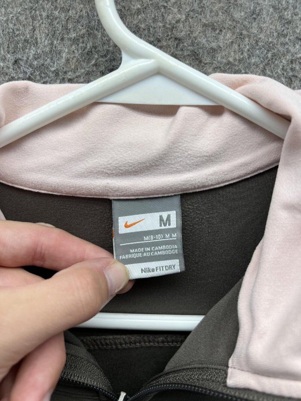 Nike Jacket Womens Medium Gray Pink FitDry Full Zip Track Running Sport Athletic - Picture 2 of 10